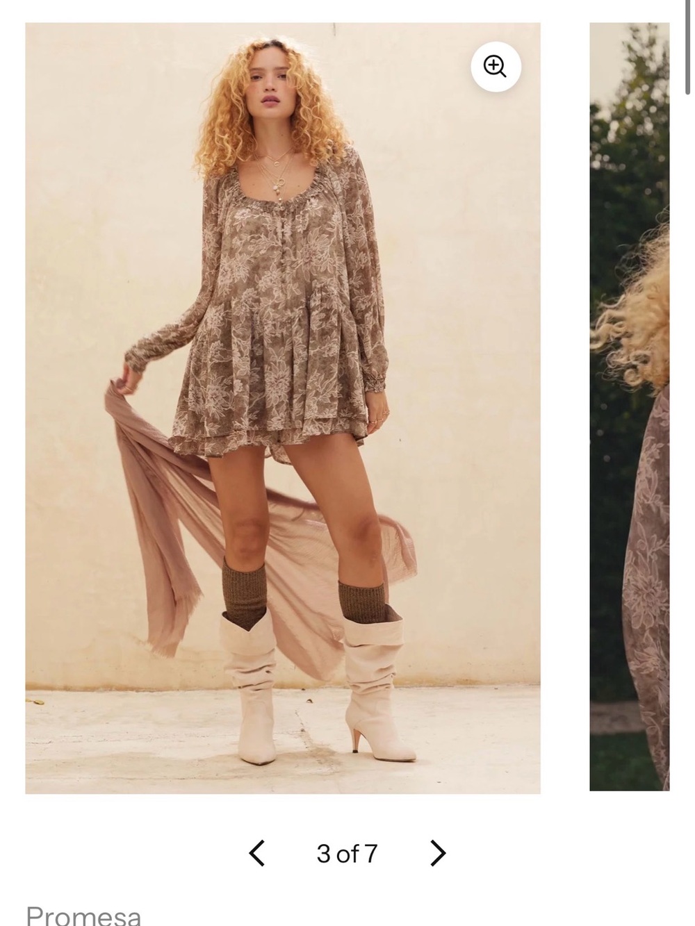 Promesa Taupe Floral Textured Maxi Dress